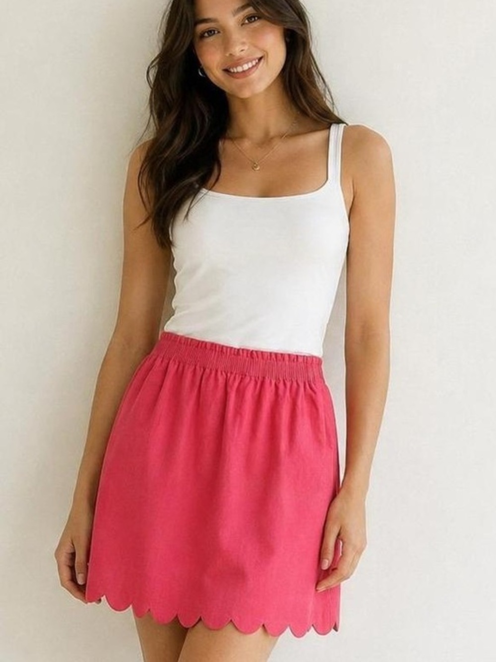 J. CREW 4 Scalloped Sidewalk Skirt Fuchsia